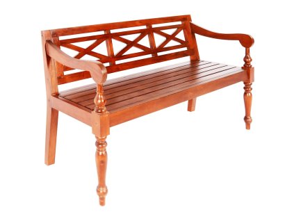 Multidom Lavička Batavia 123 cm mahagónový masív tmavohnedá