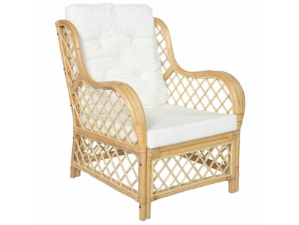 Multidom Pohovka s podložkou prírodný ratan a ľan