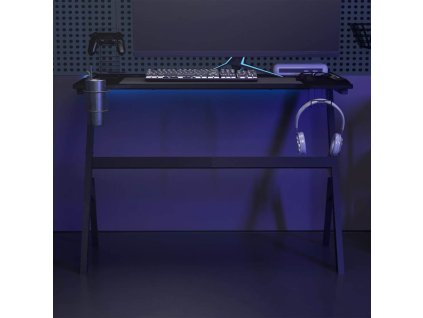 Multidom Herný stôl LED s nohami v tvare Y čierny 110x60x75 cm