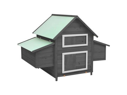 Multidom Kurín sivý a biely 150x96x110 cm masívne jedľové drevo