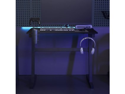 Multidom Herný stôl LED s nohami v tvare Z čierny 90x60x75 cm