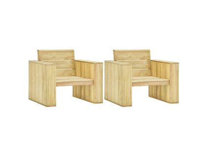 Multidom Záhradné stoličky 2 ks 89x76x76 cm impregnovaná borovica