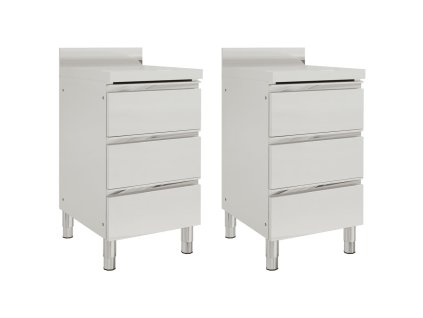 Multidom Profesionálne kuchynské skrinky s 3 zásuvkami, 2 ks, 50x60x96 cm