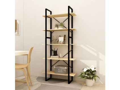 Multidom Knižnica s 5 policami 80x30x175 cm, borovicový masív