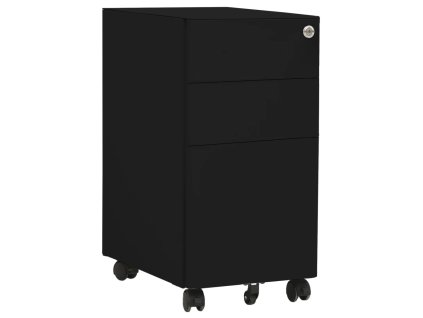 Multidom Mobilná kartotéka čierna 30x45x59 cm oceľ