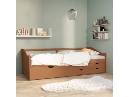 Multidom 3-miestna posteľ so zásuvkami medovo-hnedá masívna borovica 90x200 cm