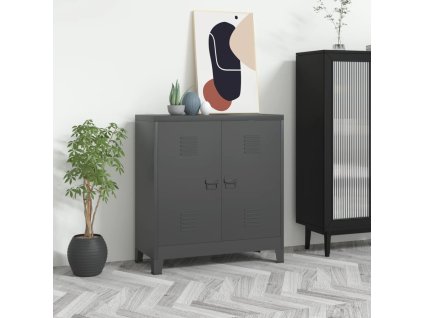 Multidom Industriálna úložná skrinka, antracitová 90x40x100 cm, oceľ