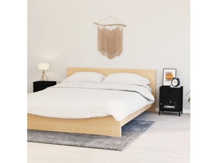 Multidom Nočné stolíky 2 ks čierne 40x30x54,5 cm oceľ a sklo