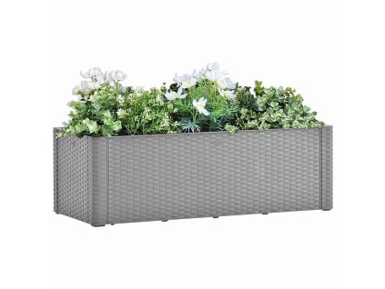 Multidom Samozavlažovací vyvýšený záhradný záhon sivý 100x43x33 cm