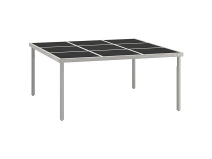 Multidom Záhradný jedálenský stôl 170x170x74,5 cm sklo a oceľ