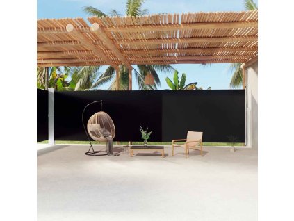 Multidom Zaťahovacia bočná markíza čierna 220x1200 cm