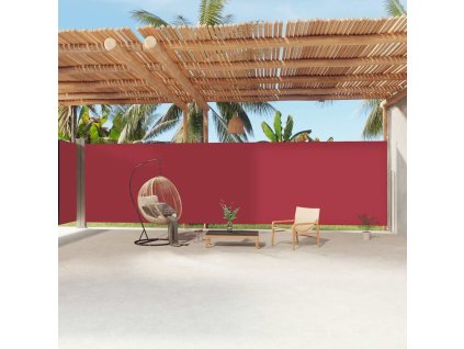 Multidom Zaťahovacia bočná markíza červená 220x1200 cm