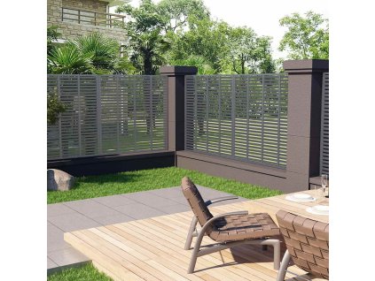 Multidom Lamelový plot, WPC 180x180 cm, sivý