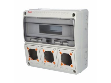 Skříň 3975 AcquaCOMBI IP65, 3 otvory, 16 modulů, 330x330x150mm