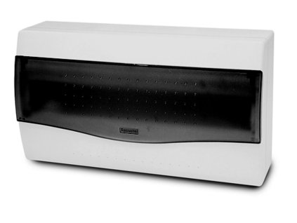 Rozvaděč NUOVA 3618 IP40, 17,5mod., na omítku, průhl. dveře, 195x350x100mm