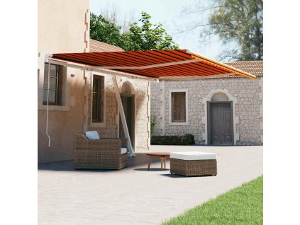 Multidom Voľne stojaca automatická markíza 600x300 cm oranžovo-hnedá