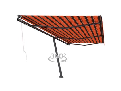 Multidom Voľne stojaca automatická markíza 600x300 cm oranžovo-hnedá