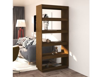 Multidom Knižnica/deliaca stena, hnedá 80x35x167 cm, borovicový masív