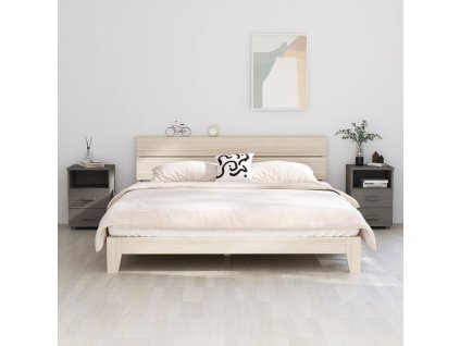 Multidom Nočné stolíky HAMAR 2 ks, svetlosivé 40x35x62 cm, masív