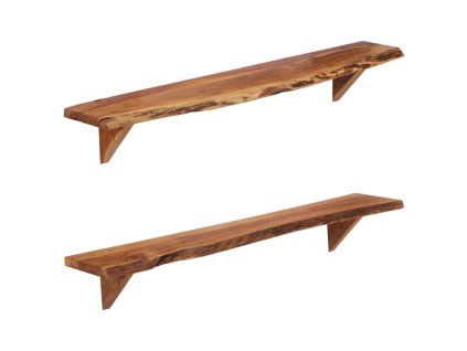 Multidom Nástenné police 2 ks 110x20x18 cm, akáciový masív