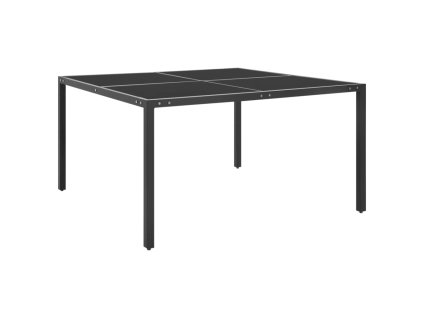 Multidom Záhradný jedálenský stôl antracitový 130x130x72 cm oceľ a sklo