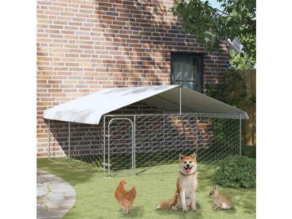 Multidom Vonkajšia voliéra pre psy so strechou 300x300x150 cm