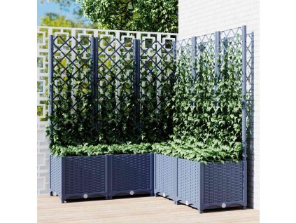 Multidom Záhradný kvetináč s mriežkou modrosivý 120x120x136 cm PP