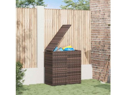 Multidom Záhradný úložný box z polyratanu 100x49x103,5 cm hnedý