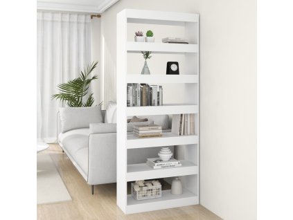 Multidom Knižnica/deliaca stena, biela 80x30x198 cm, kompozitné drevo