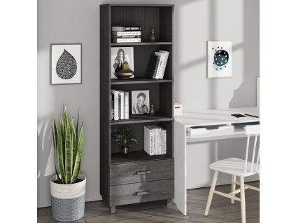 Multidom Vysoká skrinka HAMAR, svetlosivá 60x35x180 cm, borovica