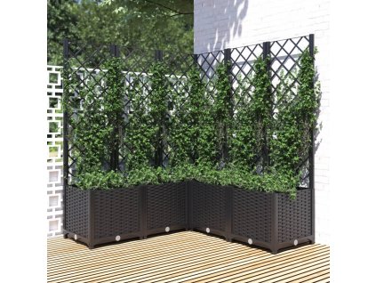 Multidom Záhradný kvetináč s mriežkou čierny 120x120x136 cm PP