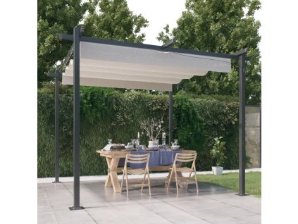 Multidom Záhradný altánok so zaťahovacou strechou 3x3 m krémový