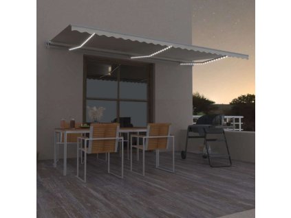 Multidom Automatická markíza, LED a senzor vetra 600x300 cm, krémová