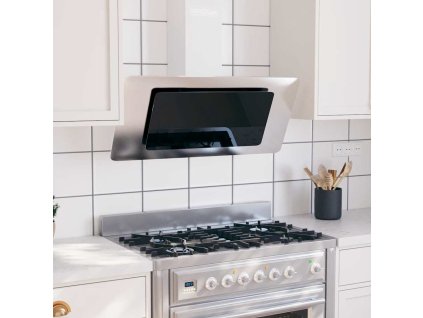 Multidom Nástenný digestor 90 cm nerez a tvrdené sklo strieborný