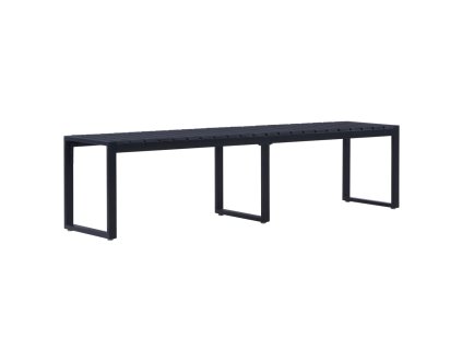 Multidom Záhradná lavička 180 cm, PS doska, čierna