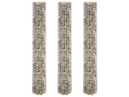 Multidom Kruhové gabiónové vyvýšené záhony 3ks zinkovaná oceľ Ø30x200 cm