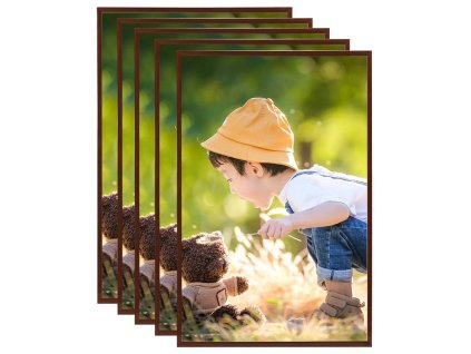 Multidom Fotorámiky na stenu alebo stôl 5 ks bronzové 70x90 cm MDF