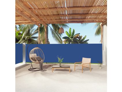 Multidom Zaťahovacia bočná markíza modrá 160x1000 cm