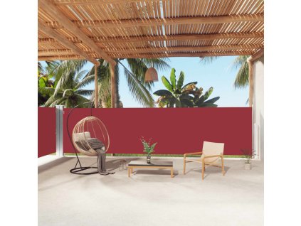 Multidom Zaťahovacia bočná markíza červená 160x1000 cm