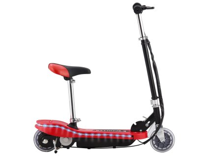 Multidom Detská kolobežka so sedadlom a LED 120 W červená