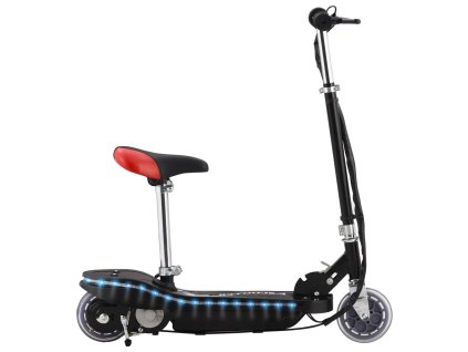 Multidom Detská kolobežka so sedadlom a LED 120 W čierna