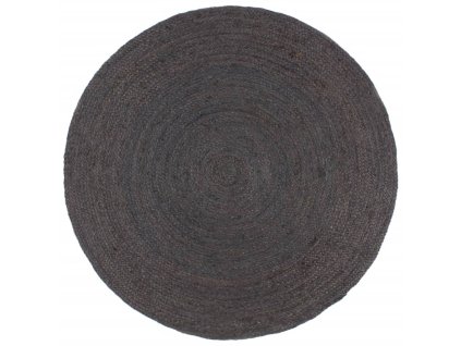 Multidom Ručne vyrobený koberec tmavosivý 210 cm jutový okrúhly