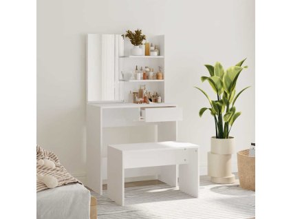 Multidom Sada toaletného stolíka biela 74,5x40x141 cm