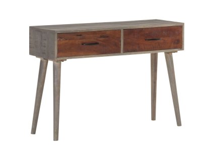 Multidom Konzolový stolík sivý 110x35x75 cm surový mangovníkový masív