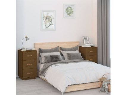 Multidom Nočné stolíky 2 ks medovo-hnedé 40x40x75 cm borovicové drevo