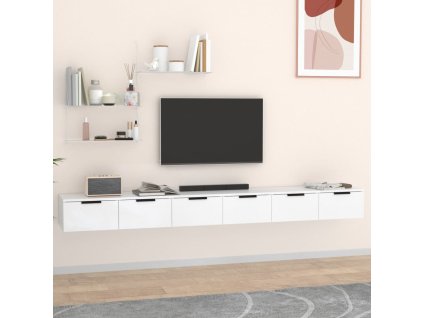 Multidom Nástenné skrinky 2 ks biele 102x30x20 cm spracované drevo