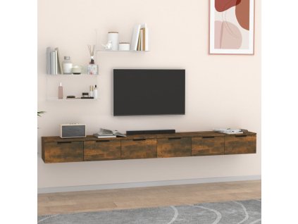 Multidom Nástenné skrinky 2 ks dymový dub 102x30x20 cm spracované drevo