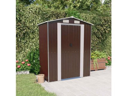 Multidom Záhradná kôlňa tmevohnedá 192x108x223 cm pozinkovaná oceľ