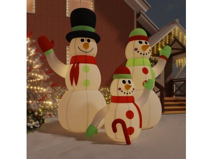 Multidom Nafukovacia rodinka snehuliakov s LED 500 cm