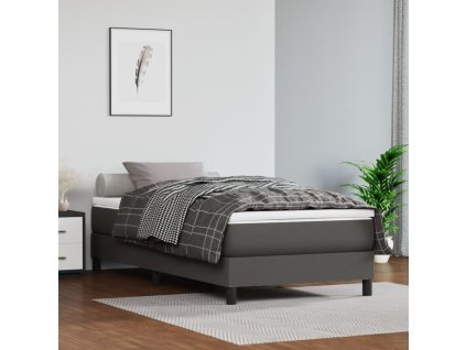 Multidom Matrac s taštičkovými pružinami stredná tvrdosť sivý 90x190x20 cm umelá koža